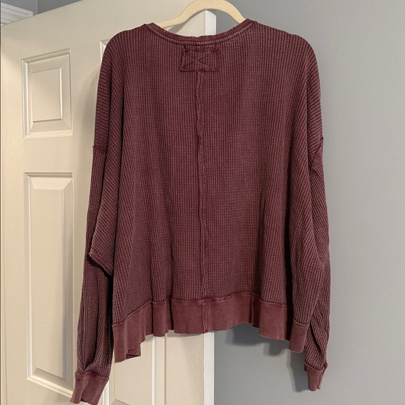 Free People Distressed purple thermal top - size small - Picture 5 of 5